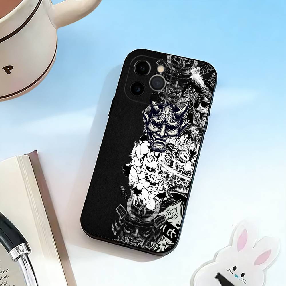 Чехол для телефона с маской Ханья для iPhone 17,16,15,14,13,12,11 Plus,Pro Max,XS,Мягкий силиконовый черный чехол