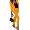 Women's Solid Color Two-Piece Suit Set, Business Casual Blazer with Trousers for Office Commute, Professional Workwear Coord for Modern Workplace