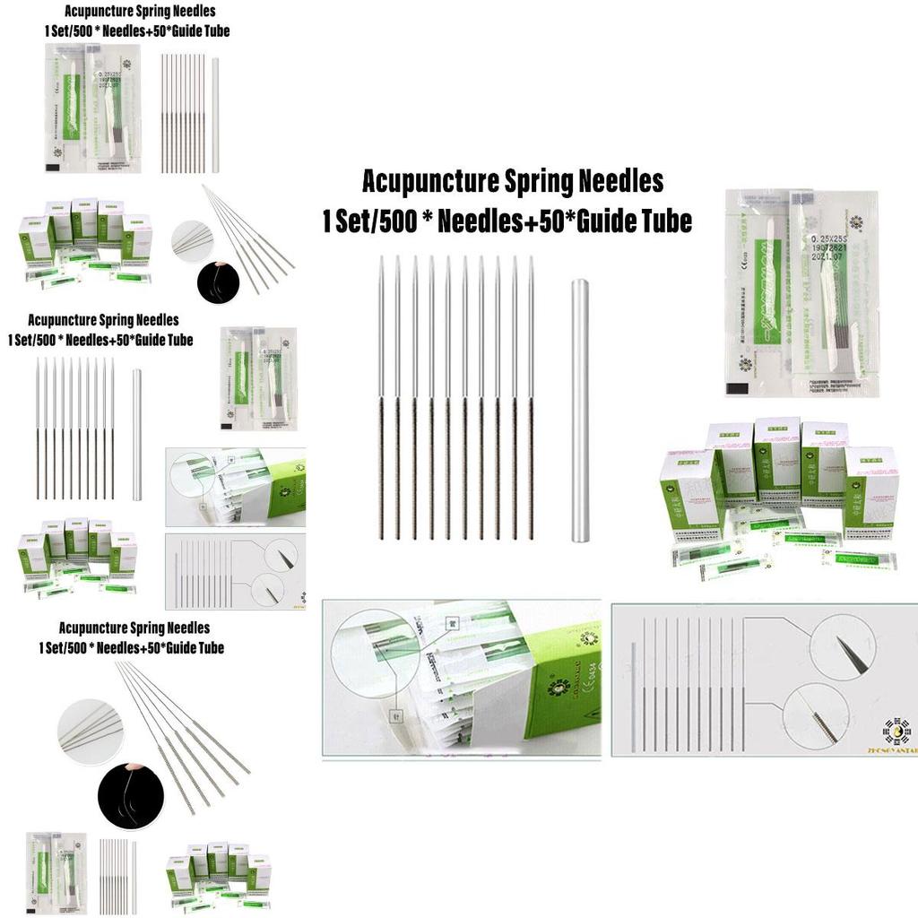 Стерильные иглы для акупунктуры Упаковка 500 штук Одноразовые иглы из нержавеющей стали Тонкий калибр Диаметр 0,16 мм