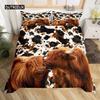 Комплект постельного белья из коровьей кожи в деревенском винтажном стиле с изображением диких животных в стиле вестерн для детей и мальчиков, полиэстеровое одеяло, двуспальное, размера «king-size»