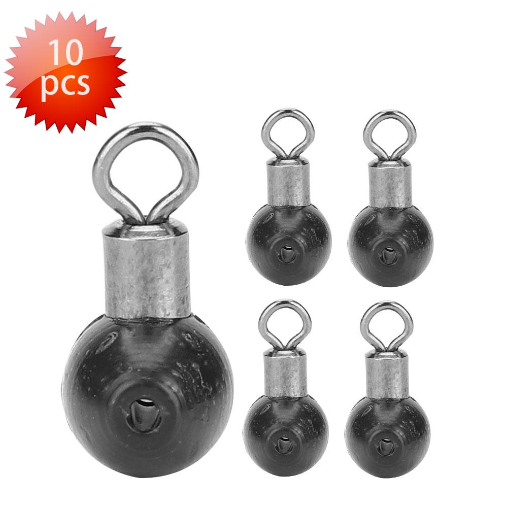 10pcs/pack Fishing Tackle Running Slider Bead Swivel Pulley Line Rig Black
