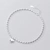 Hermosa J A019 Silver 925 Silver Anklet Silver Anklet Daily Women's Bold Anklet Plump Heart Anklet