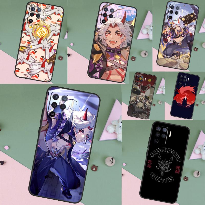 Чехол Genshin Impact Аратаки Итто для OPPO A78 A98 A18 A38 A58 A5 A6 Pro A15 A17 A57 A16 A76 A96 A54 A74 A94 A40 A60 A80