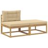 2 Pieces Outdoor Footstools Polyester White