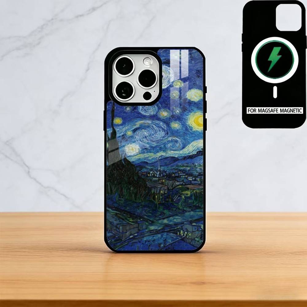 Чехол для телефона Van Gogh Starry Sunflowers Для iPhone17,16,15,14,13,12,11 Plus,Pro Магнитный Для Magsafe Беспроводной Зарядки