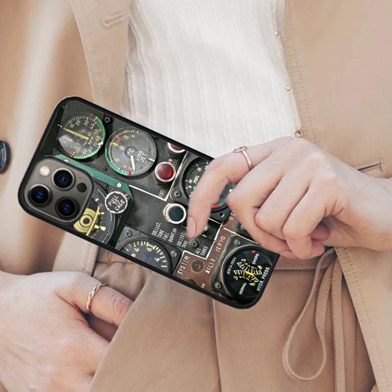 Aviation Aeroplane Helicopter cockpit Instrument Magnetic Phone Case For iPhone 17 Air 16 14 13 12 Pro Max 15 Plus MagSafe Cover