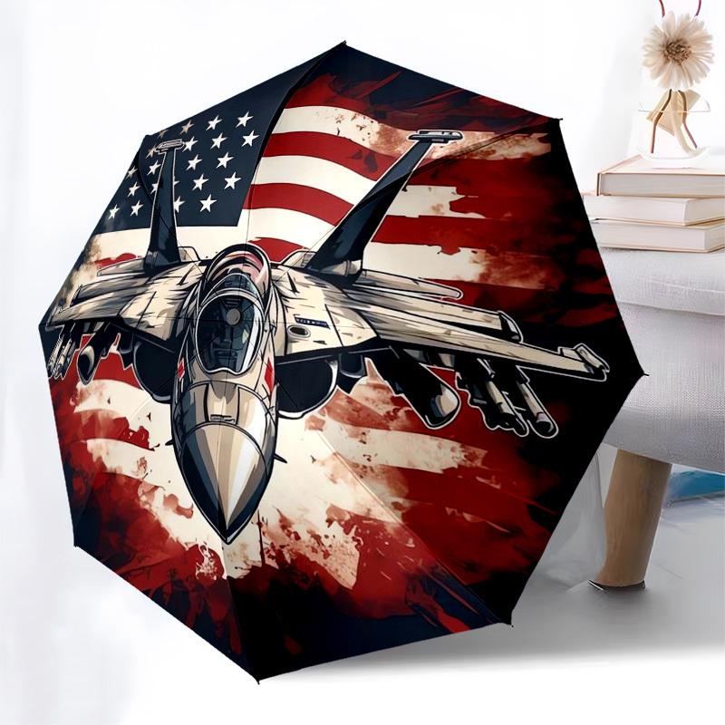 1pc American Military Aircraft Umbrella with Plastic Handle,Compact & Stylish,Suitable for All Seasons ptys26026