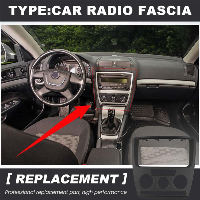 2DIN Car Radio Fascia Frame DVD GPS Navigation MP5 Panel Cover For Skoda Octavia 2007-2009