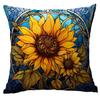 New Vintage Floral Pillowcase Creative Colored Glass Printed Home Sofa Car Cushion Pillowcase