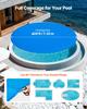 Solar Pool Cover, 7.32m Round Pool Bubble Cover, 8 Mil Pools Solar Blanket with Bubble & PE Material, Daytime Heat Absorption, Nighttime Heat
