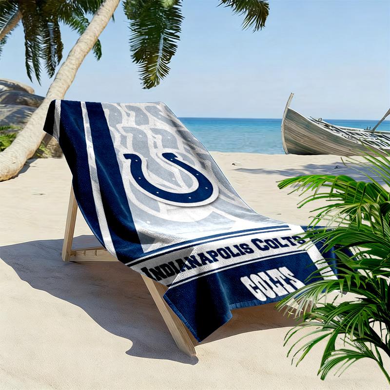 Indianapolis Colts Print Beach Towel, Large Soft Quick Dry Towel for Beach Camping Swimming