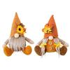 1Pair Fall Season Harvest Celebration Gnomes Figures Handmade Festival Dwarf Decoration for Office and Home Couple Gift