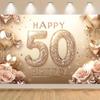Баннер на 50-летие шампанское золото блестящий фон унисекс полиэстер не требует питания