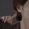 Серьги-цепочки на ухо с имитацией жемчуга, французские сказочные длинные свисающие серьги, серьги-цепочки с бахромой
