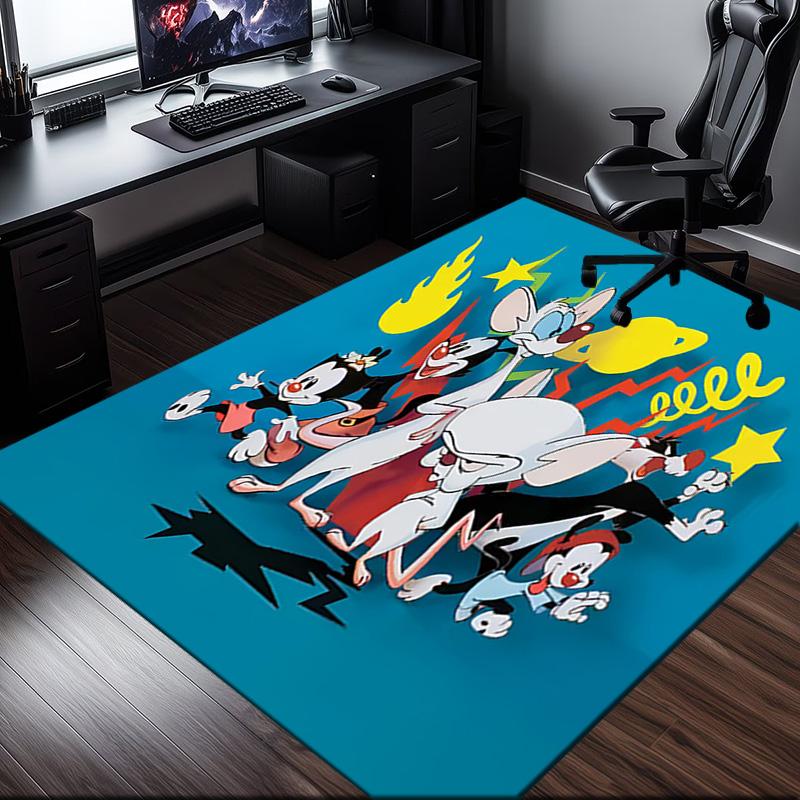 Pinky Brain's Adventure Rug Office Carpet Non-Slip Mat, Chair Rug Floor Covering for Gaming, Bedroom, Living Room , Home Decor Christmas Gift