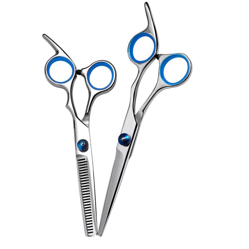 6 Inch Stainless Steel Hair Cutting Scissors Set Straight Thinning Shear Black Blue Silver Barber Scissors