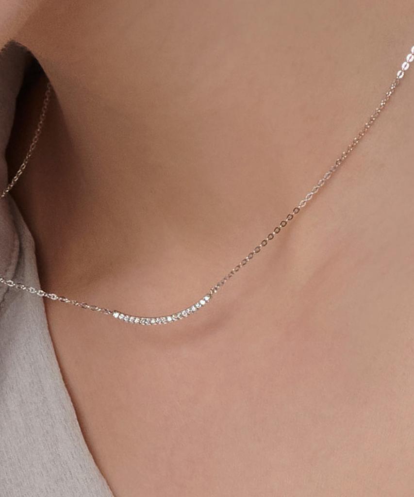 Loveenb [14K Gold] Lab Diamond Swing Stick Necklace