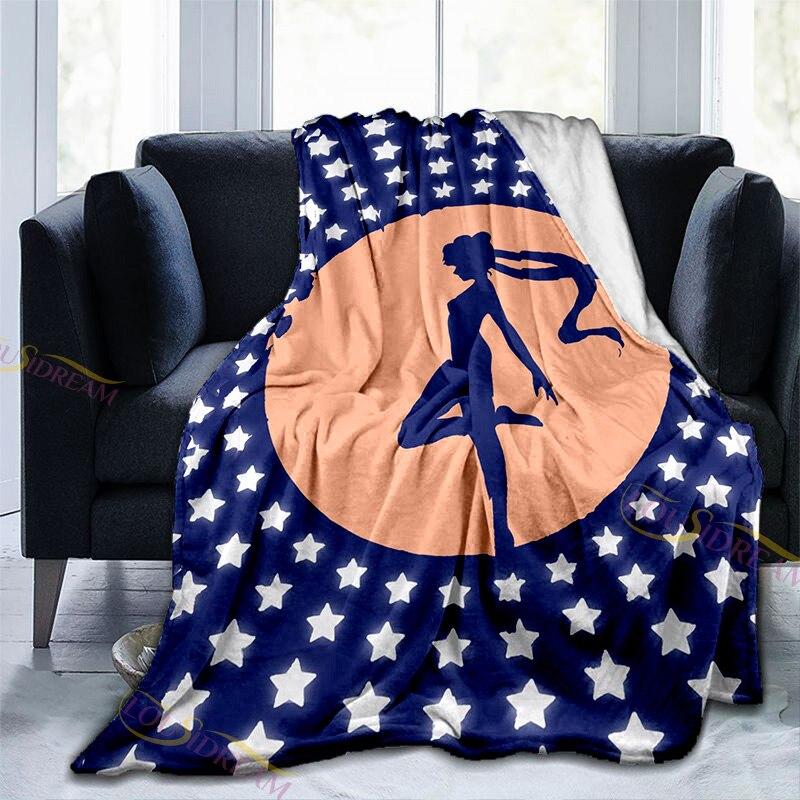 Милое сказочное фланелевое одеяло «Сейлор Мун» Luna Cat, мягкое флисовое одеяло, покрывало для пикника, коврик для йоги, гобелены, домашний декор, подарки