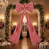 DIY Large Christmas Bow Stripe Christmas Wreaths Bow Xmas Vibe Decor Bow  Holiday Arrangement