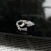 Stacked wind butterfly blue diamond personalized butterfly wing fog blue advanced sense opening ring female neutral wind simple versatile ring