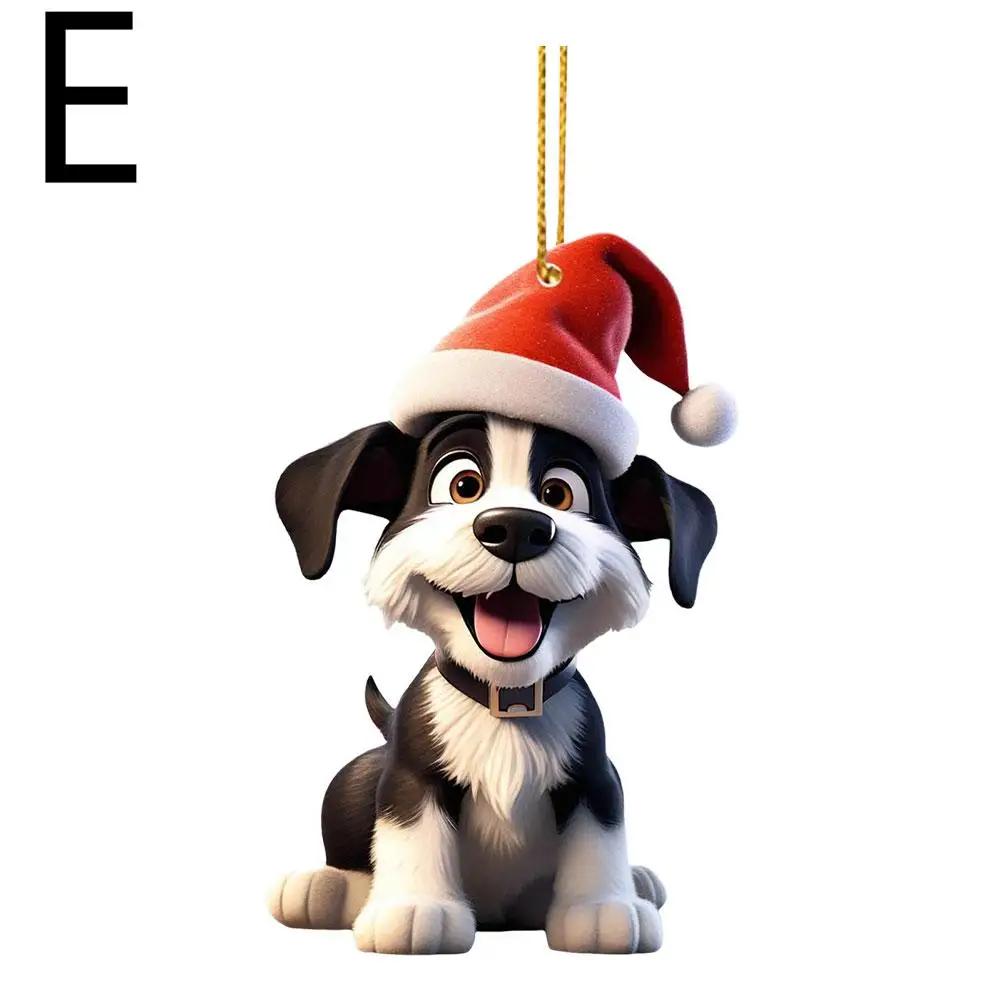Рождественское современное украшение для дома 2D акриловые мультяшные украшения собака мультяшная милая подвеска на елку De Christmas Navidad Christmas C9F6