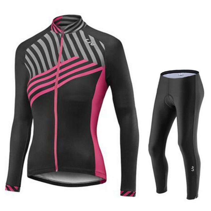 Lightweight Long Sleeve Cycling Set Women Men Bike Riding Outfit With Padded Shorts