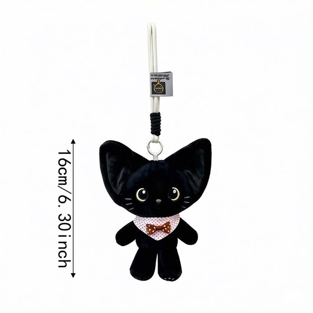 Ribbon Bow Plush Cat Keychain Candy Color Couple Bag Accessory Wallet Decoration