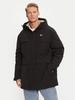 Winter Jacket Parka Tech Canvas Hooded Parka Black
