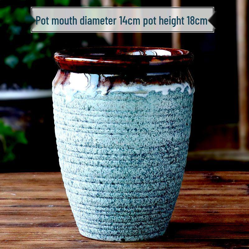 Succulent Ceramic Stump Pot: Retro Terracotta, Breathable & Water-Absorbing, Creative Small Flower Planter