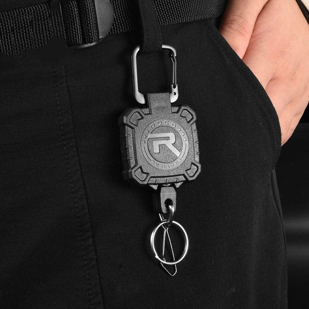 Steel Wire Rope Retractable Keychain High Strength Badge Holder Easy-to-pull Buckle ID Card
