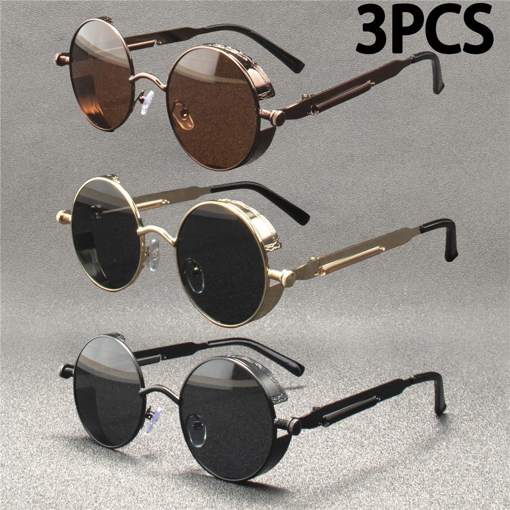 3PCS Fashion Square Sunglasses Women Luxury Brand Big Purple Sun Glasses Female Mirror Shades Ladies Feminino