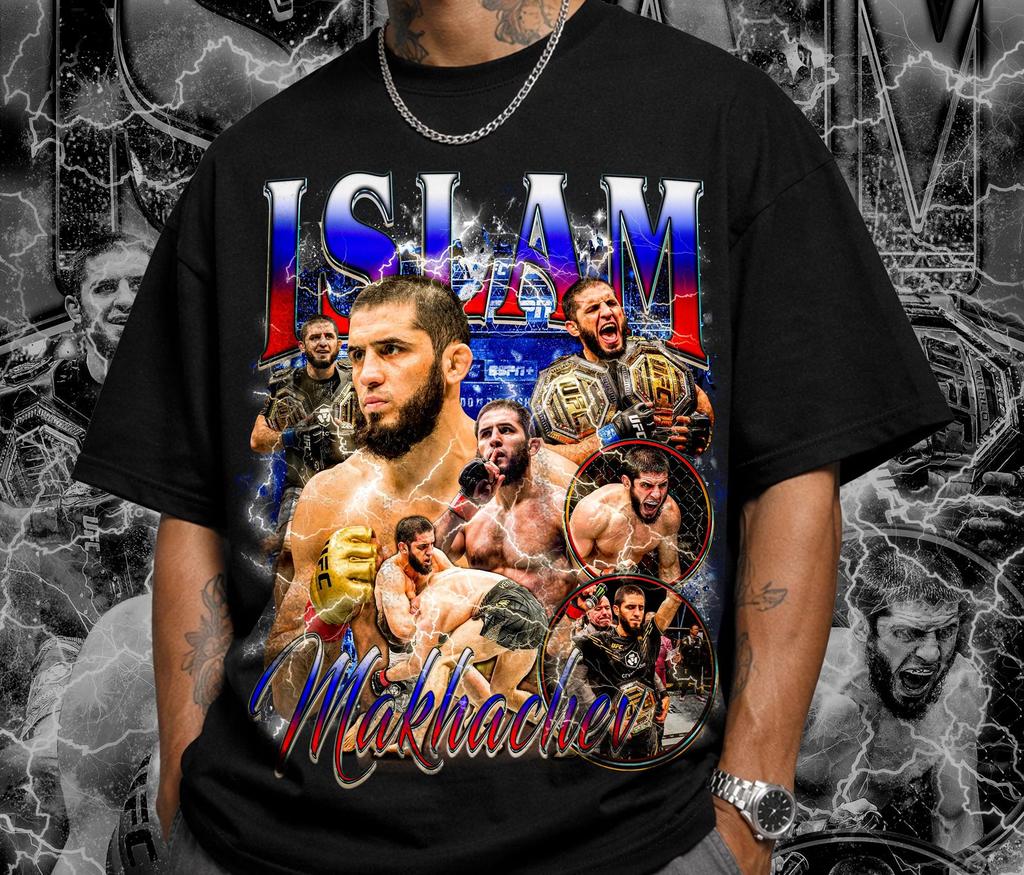Islam Makhachev T Shirt UFC Lightweight Champion Shirt MMA Fighter Tee Dagestan Fight Night Shirt Gift for UFC Fans Combat Sports Apparel