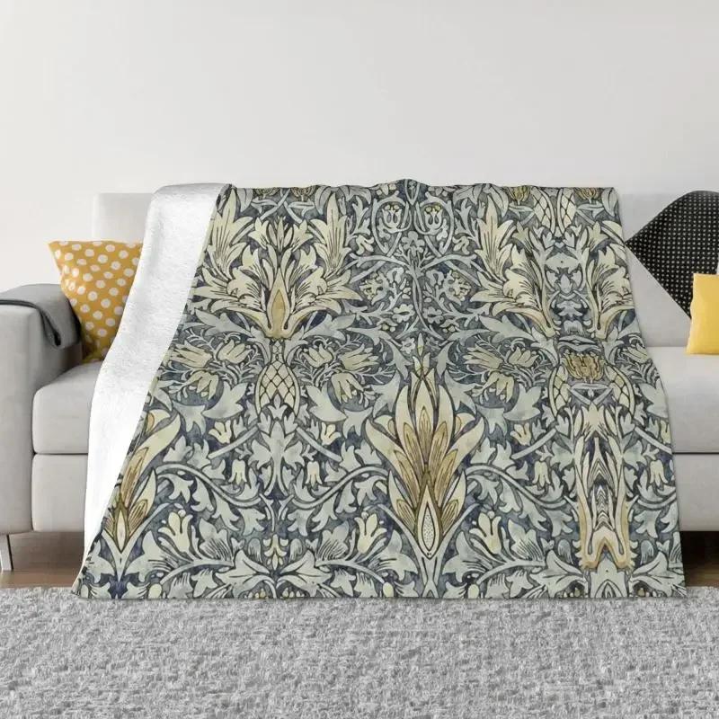 Плед с принтом антикварного ковра William Morris Bullerswood, 3D-печать, фланелевый флис, теплые пледы для офиса, спальни, дивана, одеяло