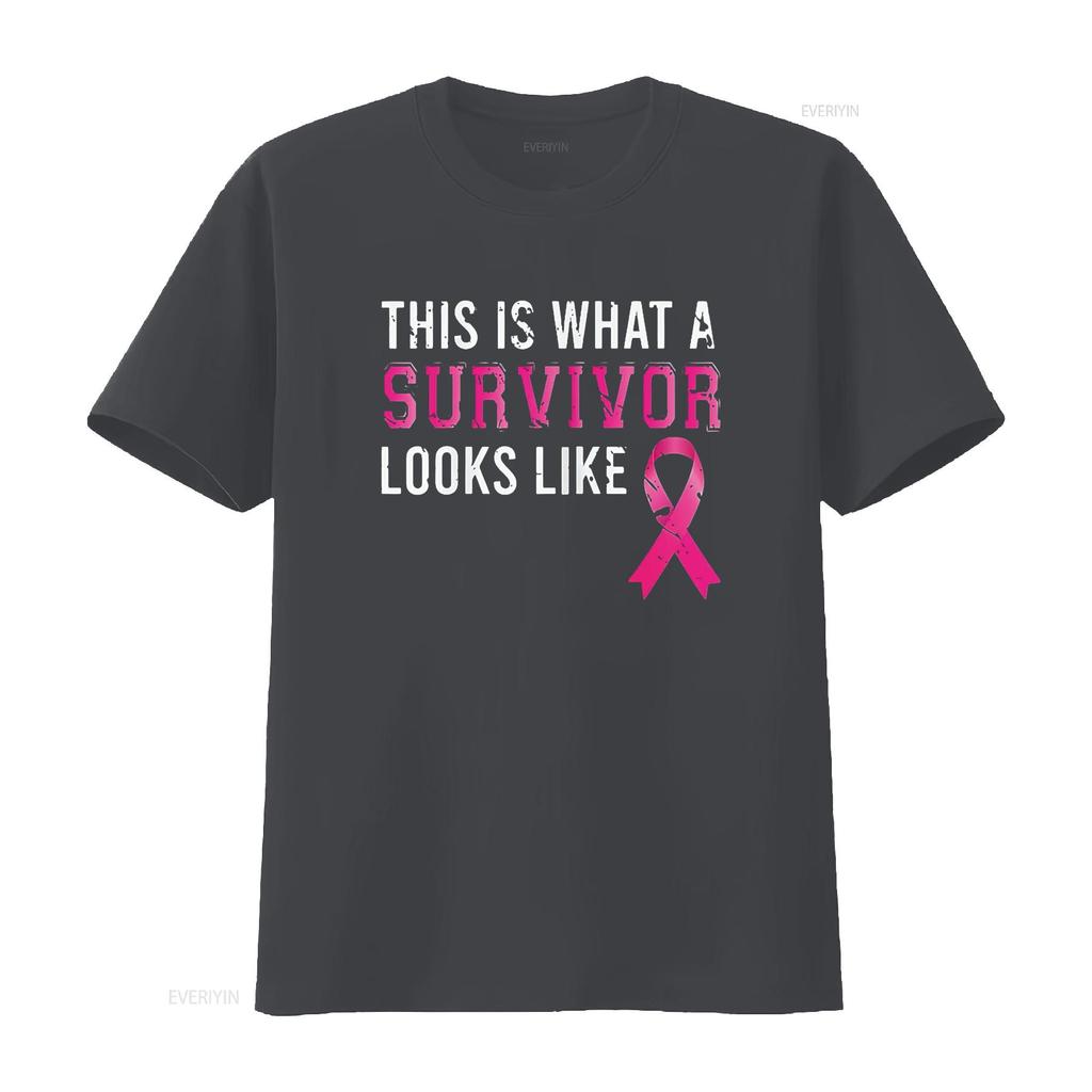 Cancer Survivor Women Breast Awareness T Shirt Black 2XL vintage Washed Stylish fashion Versatile Comfortable Breathable