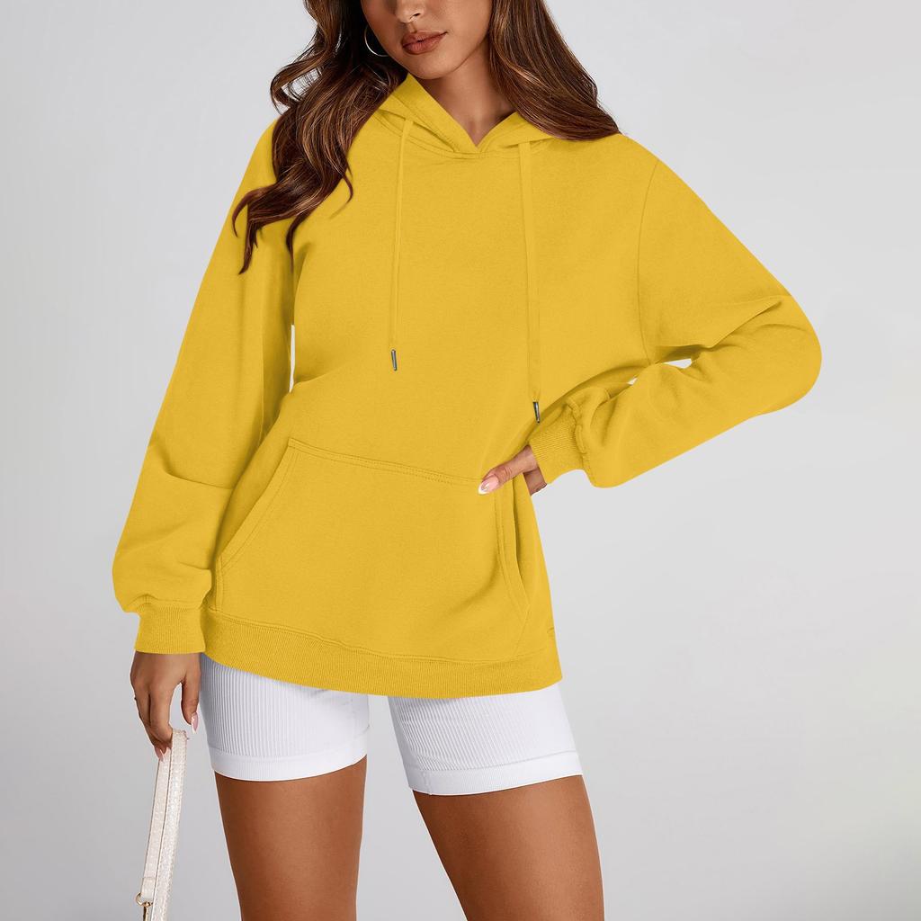 Женский свободный свитшот с круглым вырезом и длинными рукавами, повседневный свободный крой на шнурке