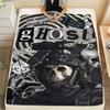 1PC GHOST Print Flannel Blanket, High quality Comfortable for All Seasons, Home Decor, Warmth and Comfort, Perfect for Christmas Gifts159