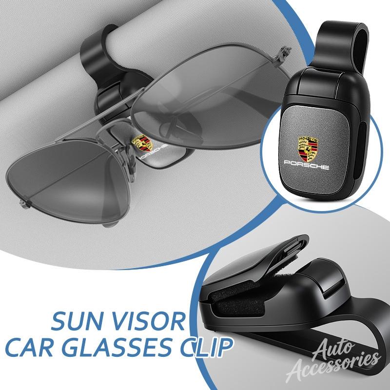 hbcr1 Car Glasses Clip Sun Visor Sunglasses Holder For Porsche Macan Panamera Cayenne Boxster Cayman 911 918 Pajun Car Eyeglasses Clip