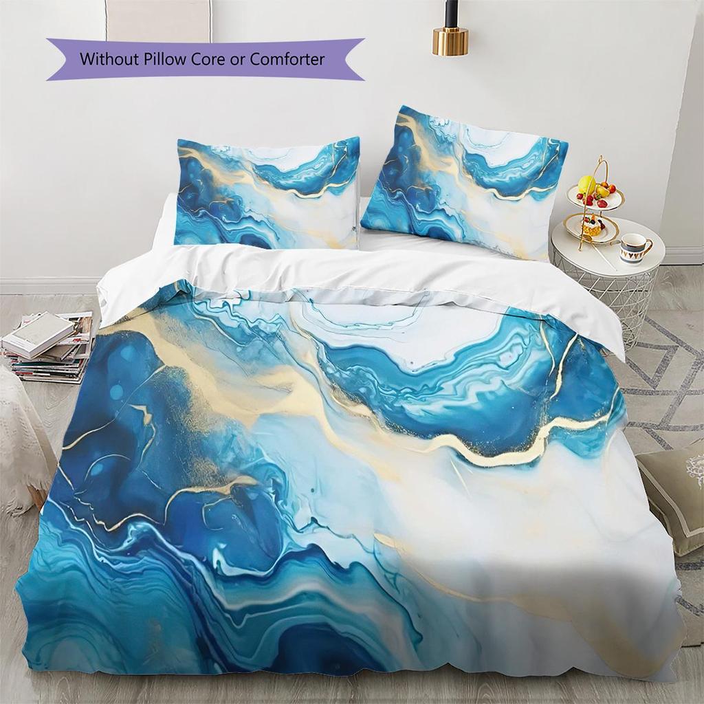 1PC Abstract marble pattern Bedding Quilt Set Quilt Cover Pillowcase Home Decoration Birthday Gift (1 * duvet cover + 2 * pillowcase, without core)