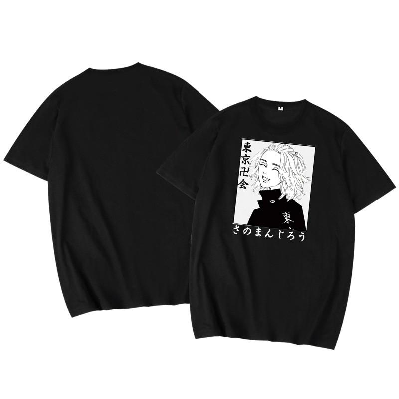 Tokyo Revengers Short Sleeve T-Shirt Manjiro Sano Ken Ryuguji Mans Cotton Printed Tee Teens