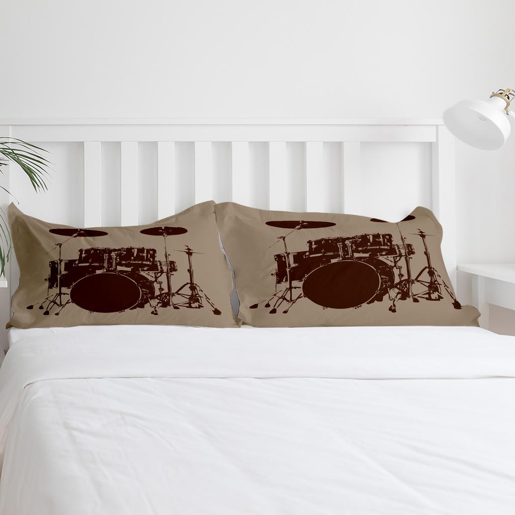 Jazz Drum Music Equipment Bedding Set 3pcs Boys Girls Duvet Cover Pillowcase Kids Adult Quilt Cover Double Bed Set Home Textile
