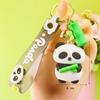 Cute Cartoon Panda Keychain Silicone Animal Doll Pendant Keyring For Women Men Bag Charms Car Key Holder Accessories Couple Gift