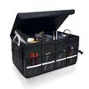 Car Storage Box Trunk Large Capacity Foldable with Lid Dividers Waterproof Case Container Compact Car Sleeping In Car Goods (Black)
