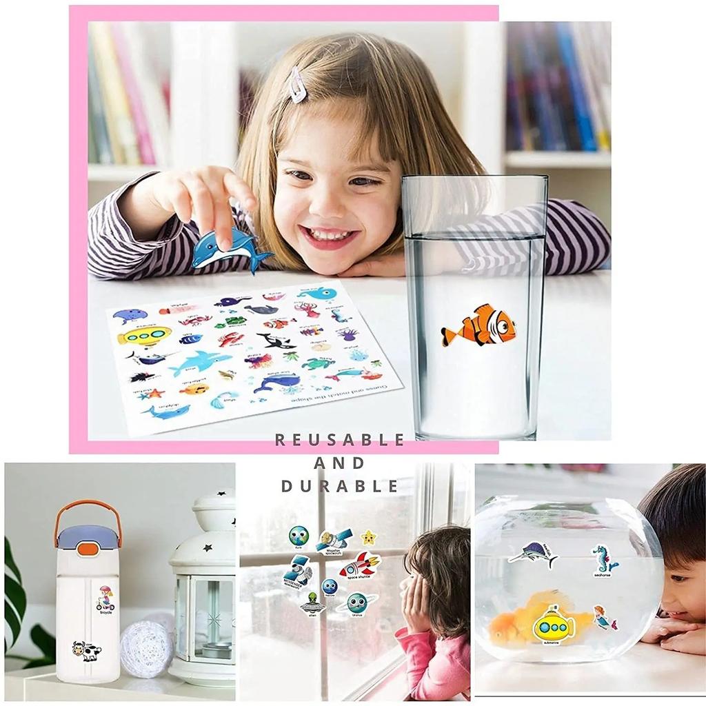 Горячие Новые Наклейки для Детских Сценек DIY Наклейки-Пазлы Ручной Работы Многоразовые Мультяшные Животные Обучающие Познавательные Игрушки для Детей Подарки