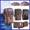 Men's PU Leather Double Zipper Phone Bag Waist Bag Hip Bag Small Bag Sports Waist Bag Coin Purse