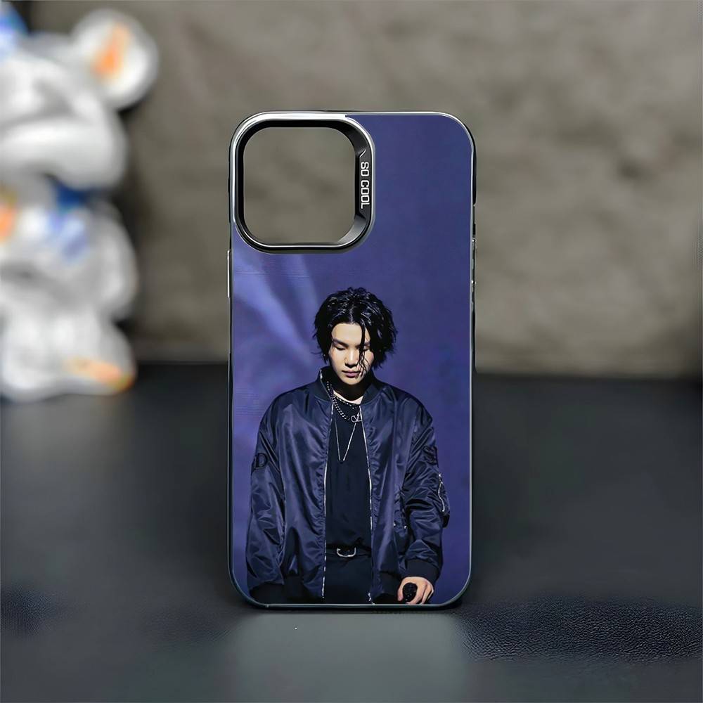 Чехол для телефона A-Agust D Yoongi S-Suga Для iPhone17,16,15,14,13,12,11 Plus,Pro Max Черный Матовый Ударопрочный Чехол