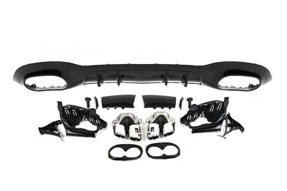 Задний диффузор с насадками (Дизайн A45 SD) для Mercedes A-сlass W177 2018- гг