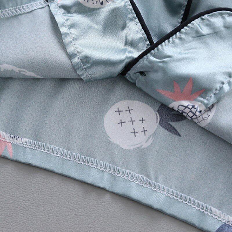 Детский пижамный комплект, летние топы с короткими рукавами и принтом ананаса для мальчиков и девочек, брюки, одежда для сна