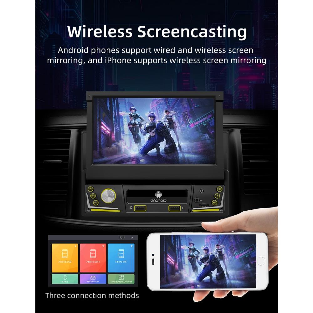 9706-J 7" Android навигационный плеер USB BT WIFI FM GPS беспроводной android мультимедиа радио auto/carplay mirrorlink автомобильная стереосистема