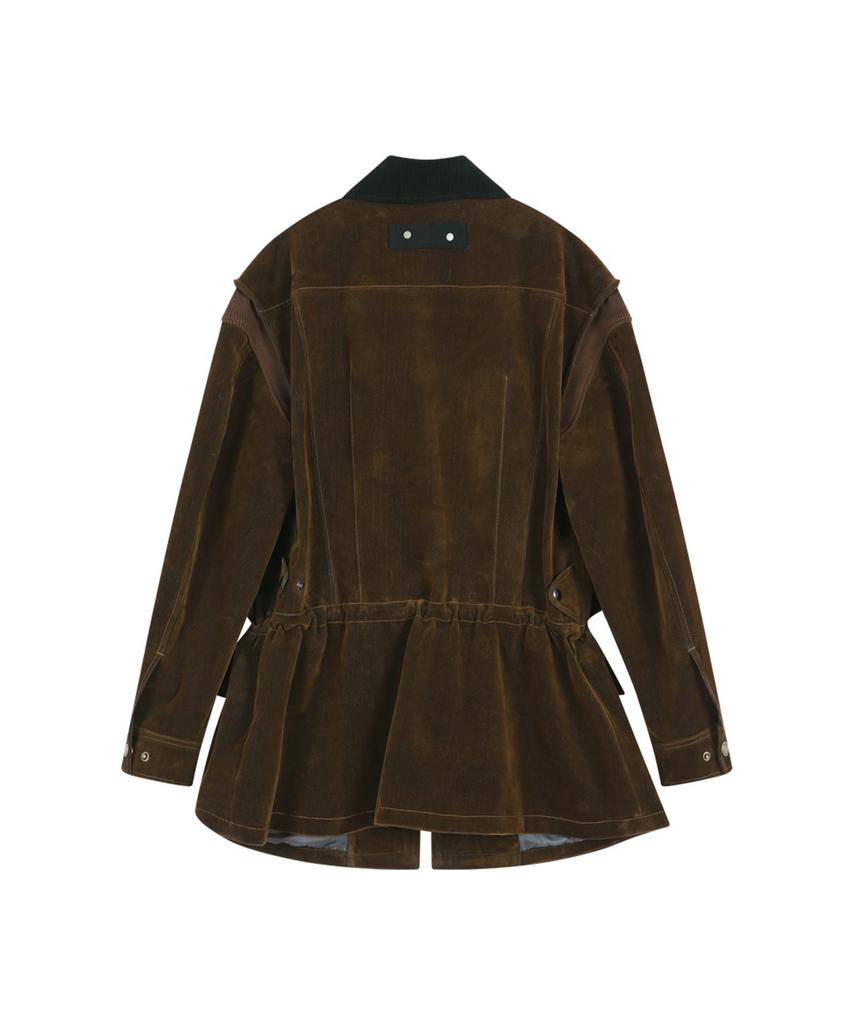 ADSB ANDERSSON BELL Multi-Pocket Velvet Safari Jacket (Brown)