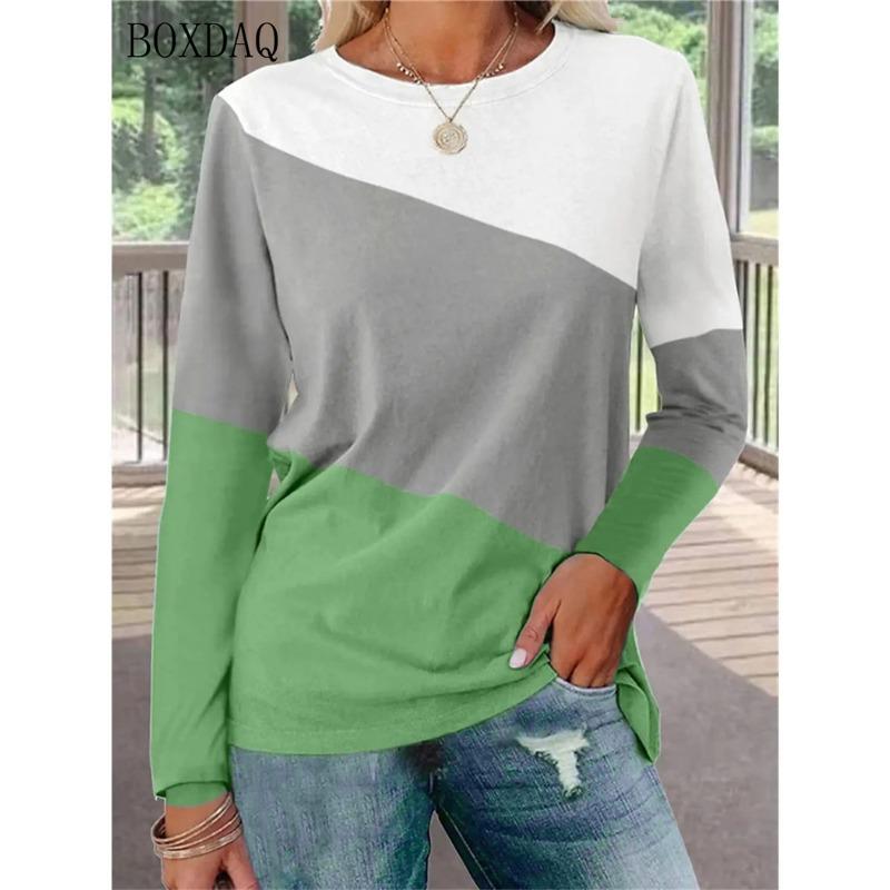 Длинные рукава женские модные пэчворк цветные футболки 3D принт уличные женские футболки 6XL плюс размер свободные повседневные женские топы